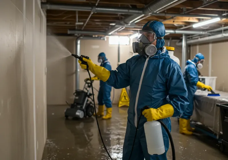 Basement Sanitization and Antimicrobial Treatment process in Austin, IN