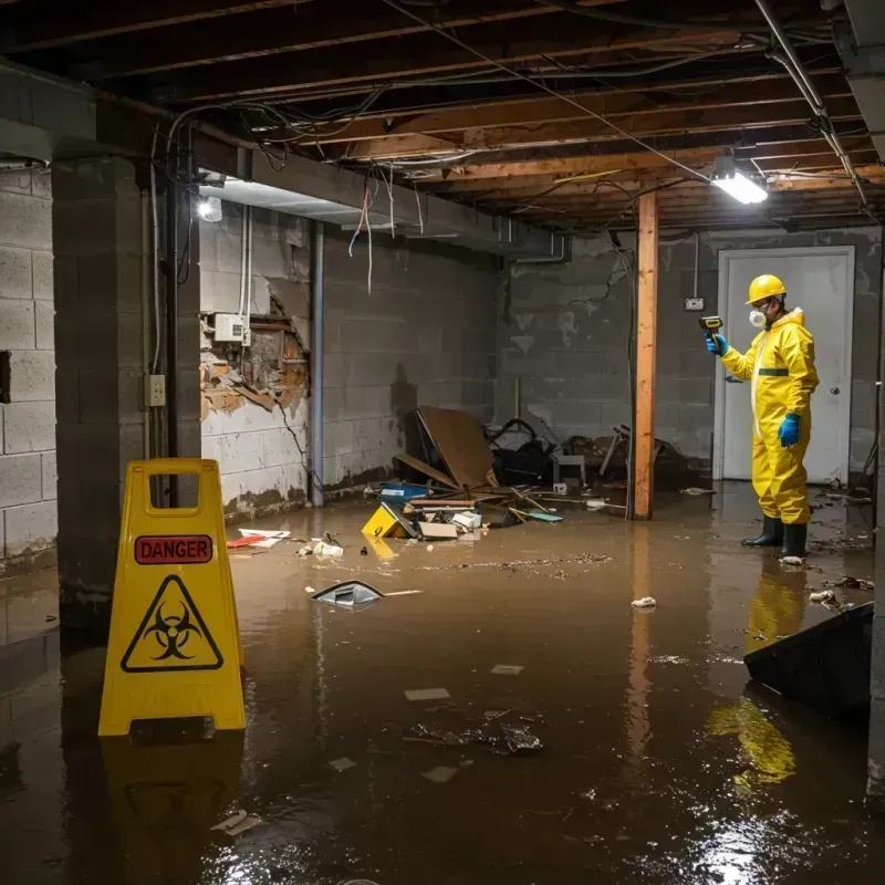 Flooded Basement Electrical Hazard in Austin, IN Property